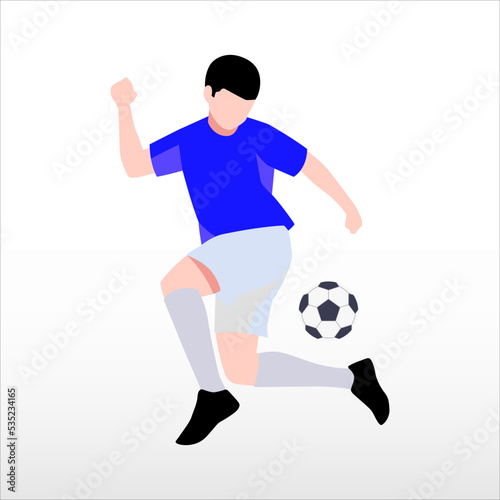 Art illustration design concept symbol soccer player football when show skill the ball