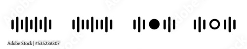 Sound wave. Audio wave set in flat style - vector illustration