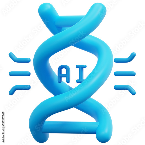 dna 3d render icon illustration