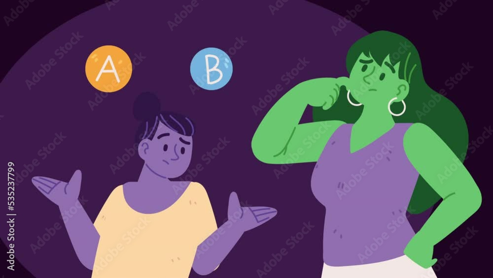 women with doubts characters animation Stock Video | Adobe Stock