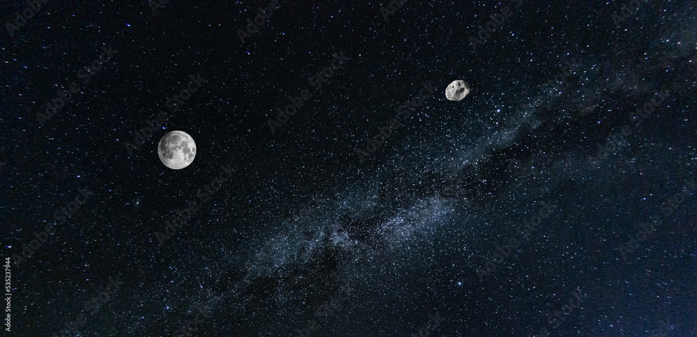 Naklejka premium moon in space with rock