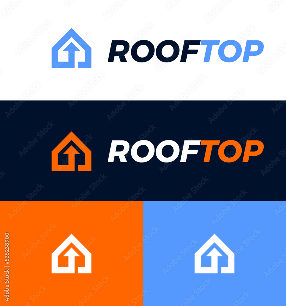 Rooftop logo with modern minimalist style. Rooftop logo with modern minimalist style.