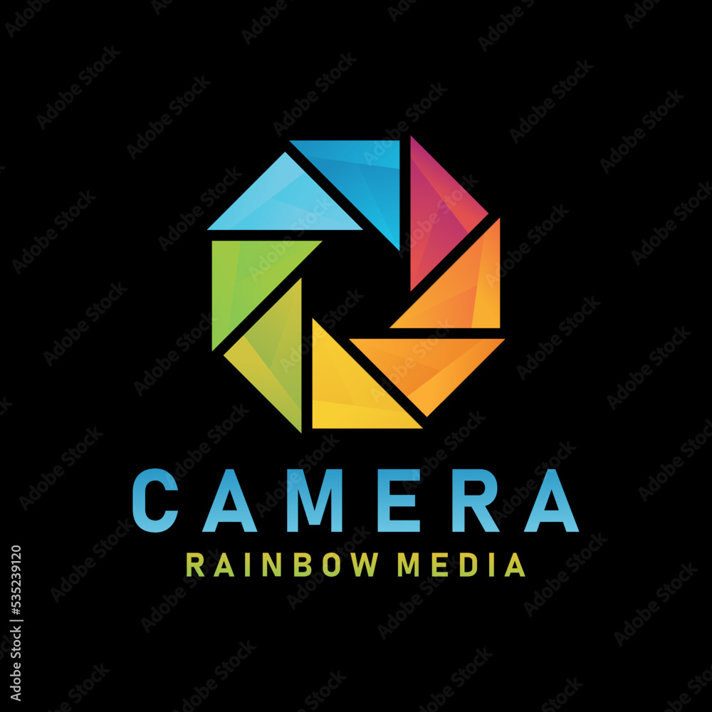 Shutter Rainbow logo design with colorful style. Shutter Rainbow logo design with colorful style.