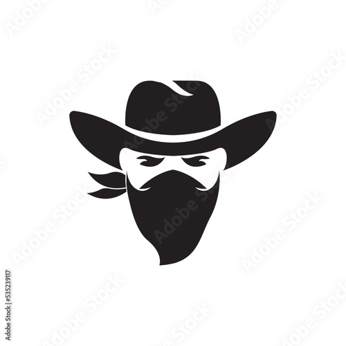 Criminal mask and Bandit icon, logo vector design