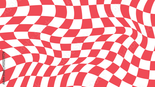 aesthetic red and white distorted checkerboard, checkers wallpaper illustration, perfect for backdrop, wallpaper, background, banner