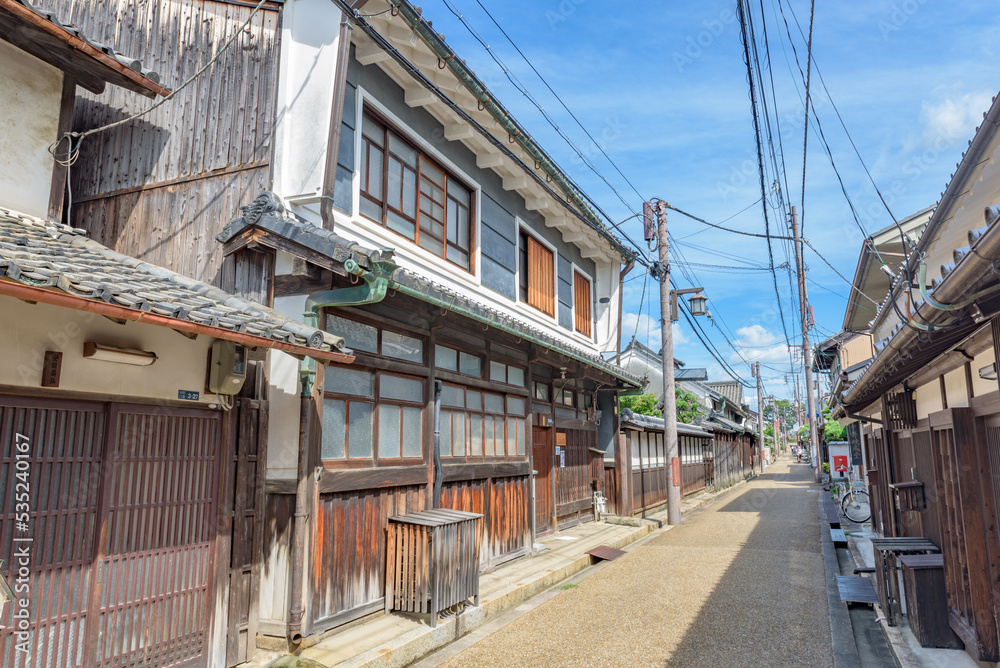 Street view of the Imai-cho, Kashihara City, temple community town, National Important Preservation Districts for Groups of Traditional Buildings of Japan.