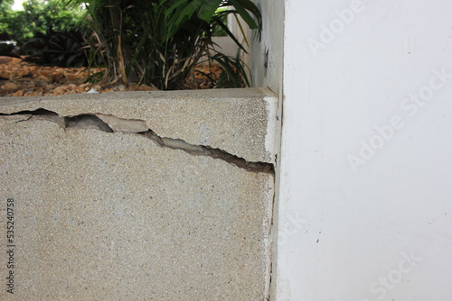 broken building wall damage the wall