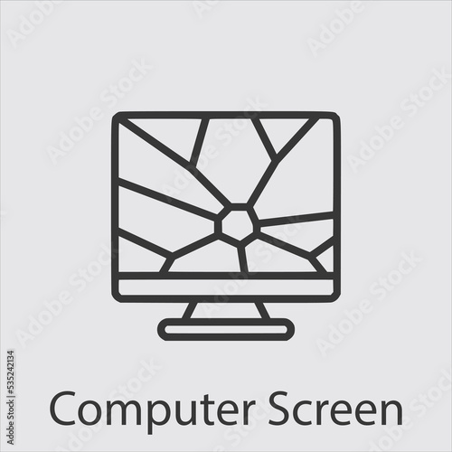 computer screen icon vector icon.Editable stroke.linear style sign for use web design and mobile apps,logo.Symbol illustration.Pixel vector graphics - Vector