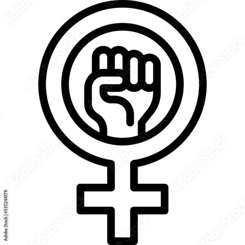 Fist and female symbol icon