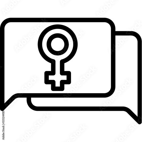 Female symbol and speech bubble icon