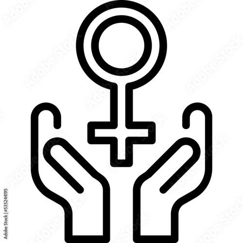 Female symbol and hand icon