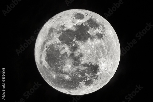 Full moon closeup photo
