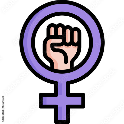 Fist and female symbol icon