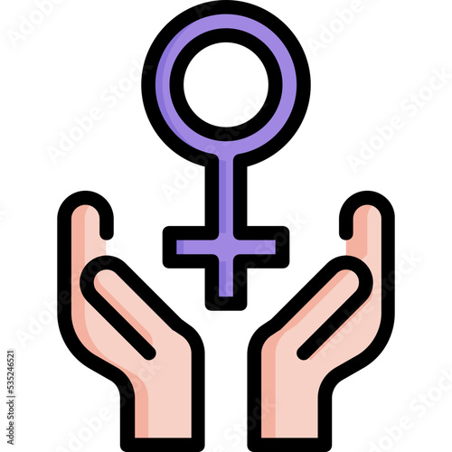 Female symbol and hand icon