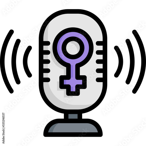 Female symbol and microphone icon