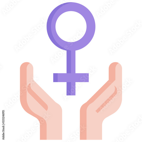 Female symbol and hand icon