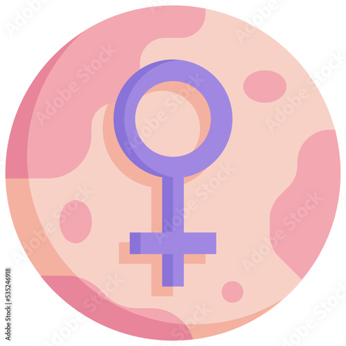 Female symbol and world icon