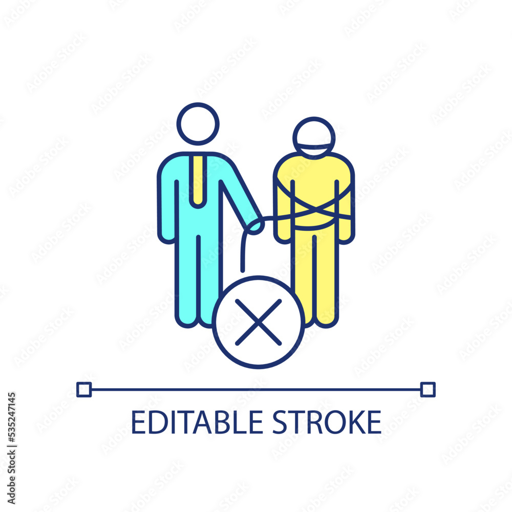 Employee manipulation RGB color icon. Restraining mentee potential. Toxic mentor habit. Suppress development. Isolated vector illustration. Simple filled line drawing. Editable stroke. Arial font used Employee manipulation RGB color icon. Restraining mentee potential. Toxic mentor habit. Suppress development. Isolated vector illustration. Simple filled line drawing. Editable stroke. Arial font used