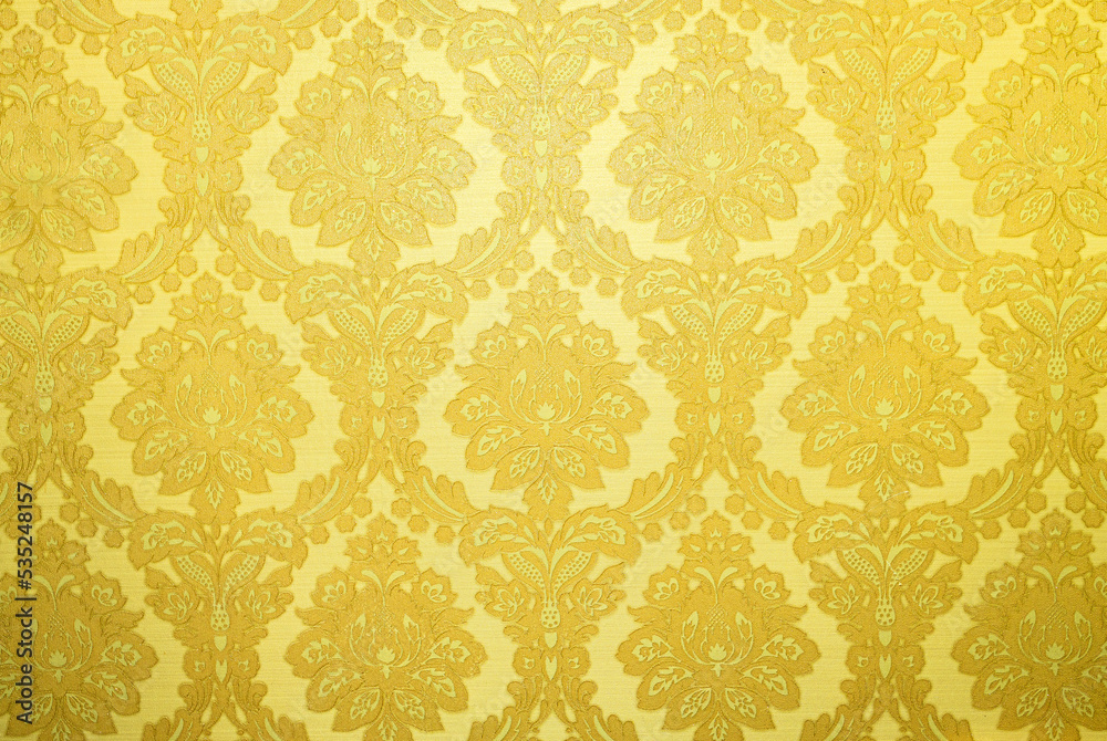 Golden wallpaper, background vintage pattern.