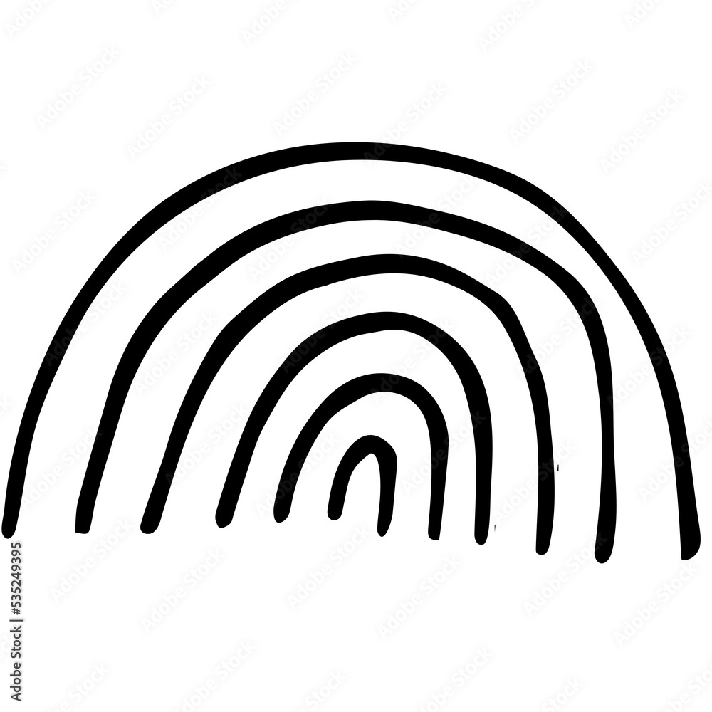Black lineal hand drawn rainbow icon Black lineal hand drawn rainbow icon