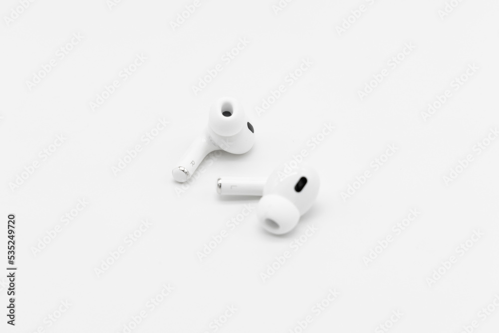 Apple AirPods Pro 2nd generation on white background, October 2, 2022,  Germany Stock Photo | Adobe Stock