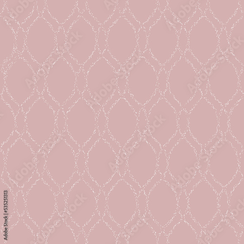 Seamless ornament. Modern background with dotted white lines. Geometric modern pattern