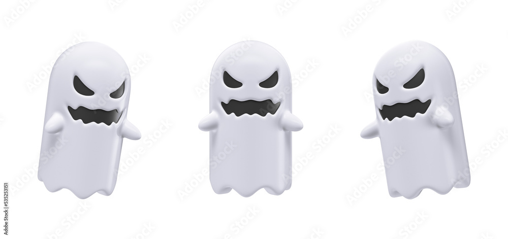 Obraz premium Ghosts colection 3D Render for Halloween