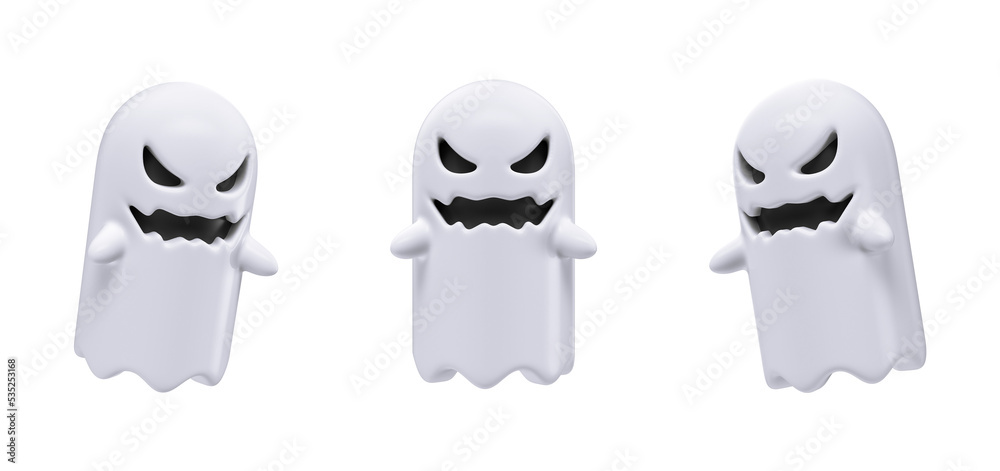 Obraz premium Ghosts colection 3D Render for Halloween