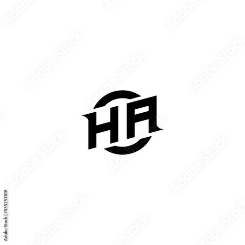 HA Premium esport logo design Initials vector