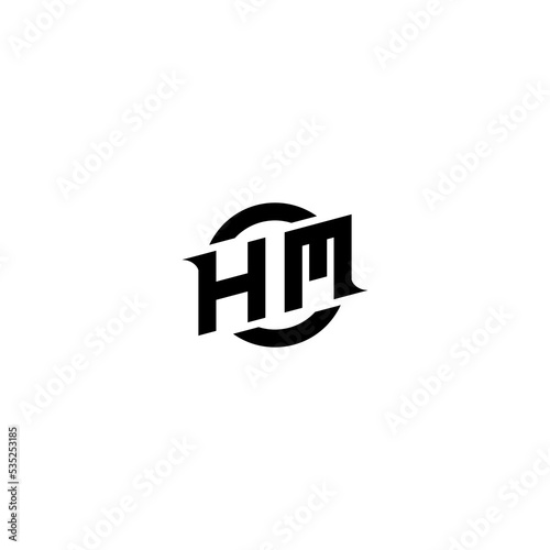 HM Premium esport logo design Initials vector