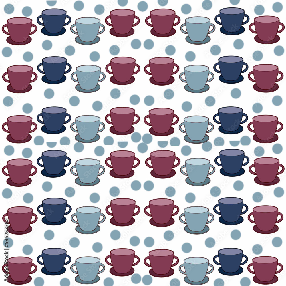seamless pattern with cups seamless pattern with cups
