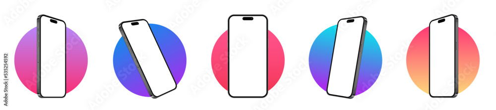 Realistic smartphone mockup. Phone UI/UX mockup. mobile phone different ...