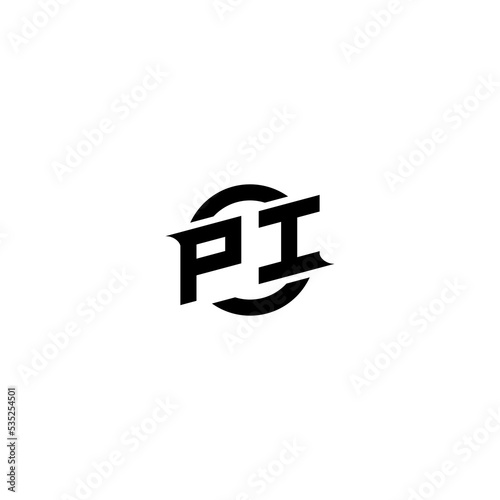PI Premium esport logo design Initials vector