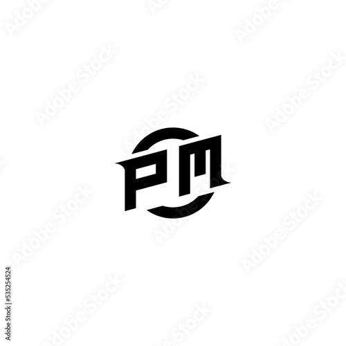 PM Premium esport logo design Initials vector