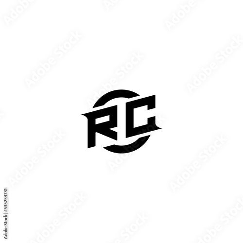 RC Premium esport logo design Initials vector