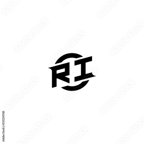 RI Premium esport logo design Initials vector