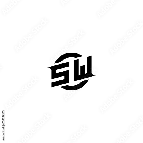 SW Premium esport logo design Initials vector