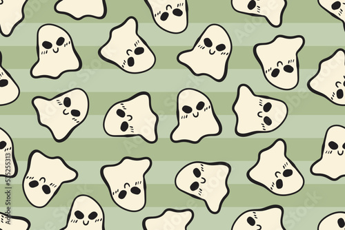 Halloween ghost spirit soul doodle cartoon pattern
