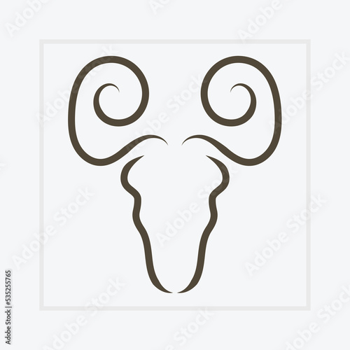 Goat, sheep head ram face abstract vector logo