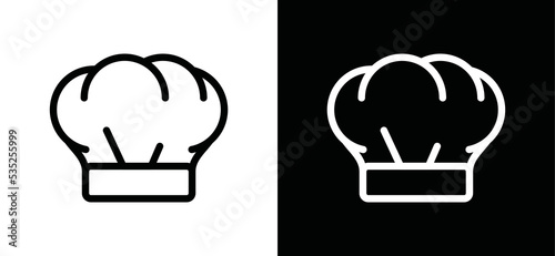 Chef hat or cook hat line art logo icon vector