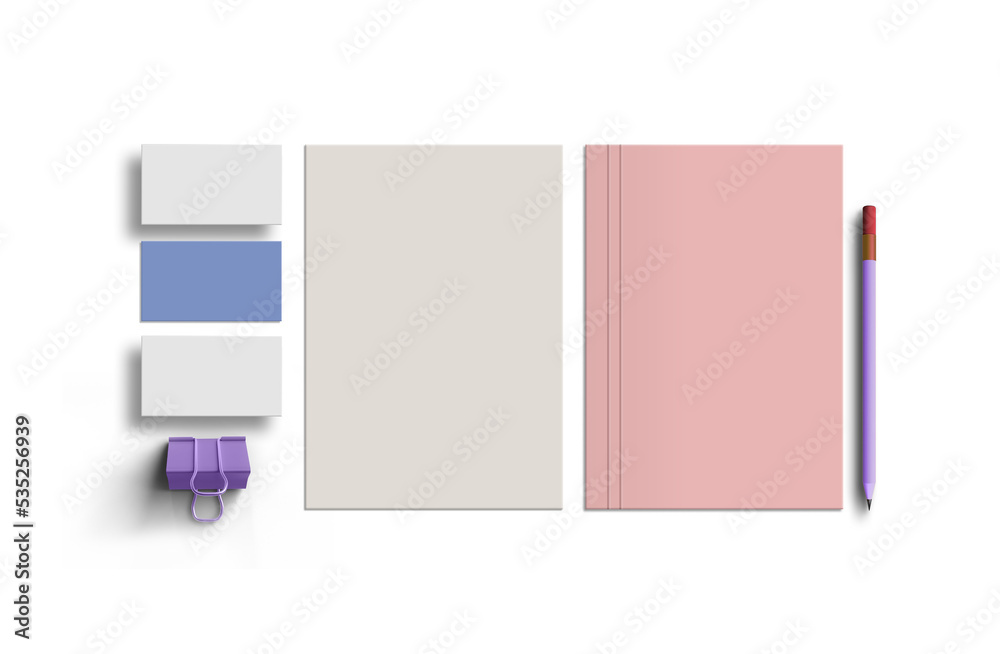 A4 letterhead with business card mockup