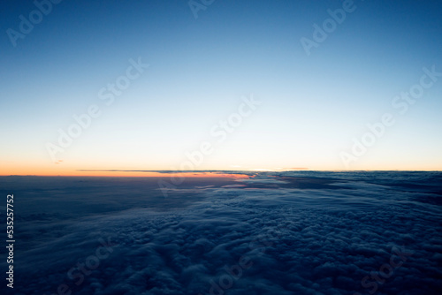 Dark clouds from airplane window