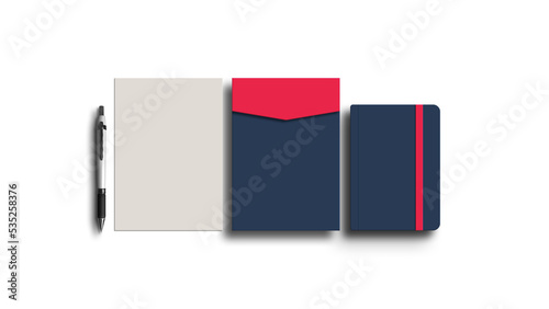 Elegant red stationery set mockup