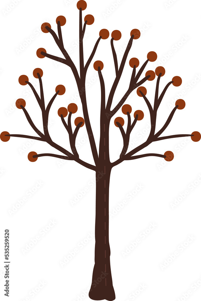 flat style fall autumn tree