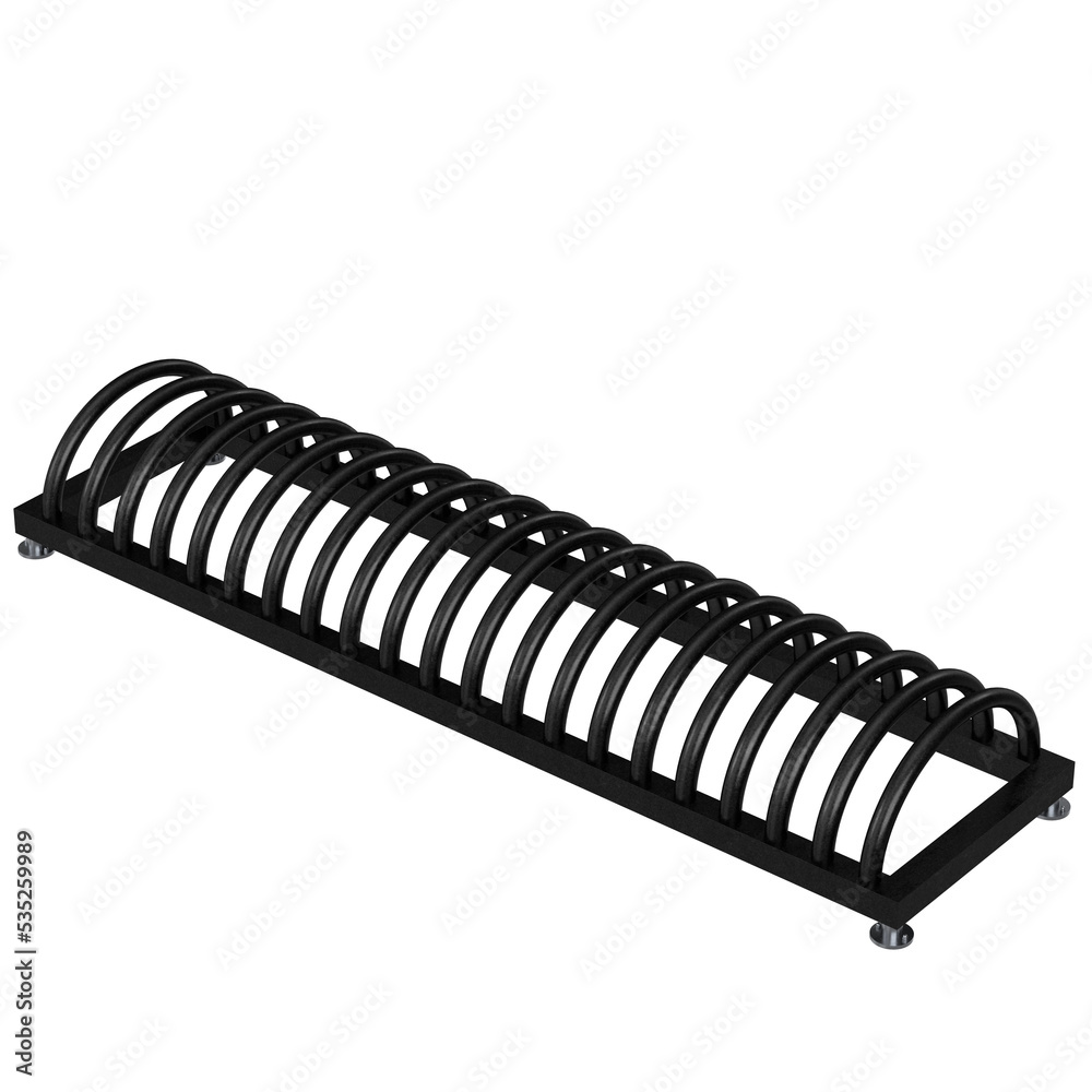 3d rendering illustration of a bicycle rack