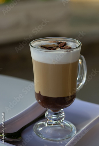 cup of beautiful cappuccino coffe mocha drink