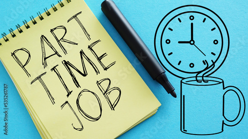 Part time job is shown using the text