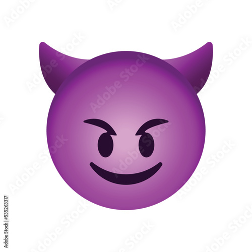 Smiling face with horns emoji icon. Monster emoticon symbol modern, simple, vector, icon for website design, mobile app, ui. Vector Illustration