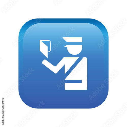 Passport control button emoji icon. Border control symbol modern, simple, vector, icon for website design, mobile app, ui. Vector Illustration