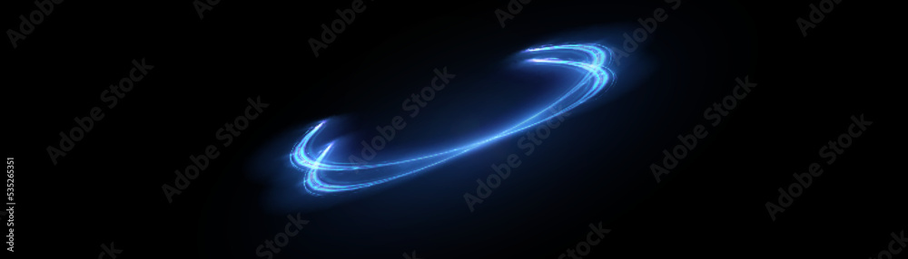 Blue light trail, wave speed, trace line twirl Blue light trail, wave speed, trace line twirl